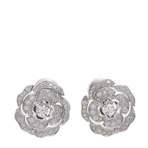 chanel earrings white gold